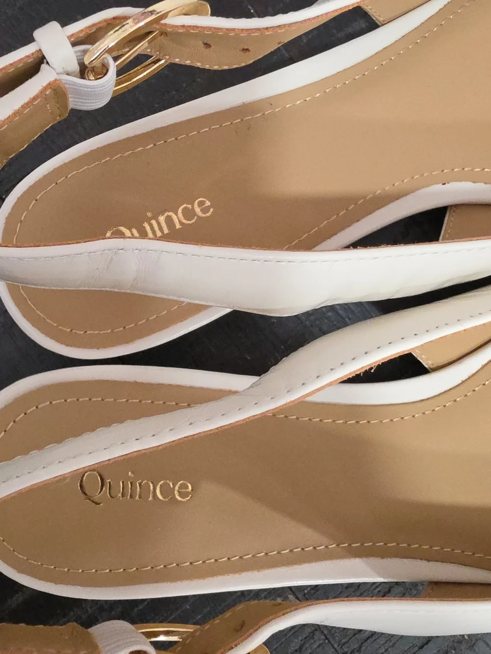 NWOB Quince Italian Leather Slingback Flat in Bone Size 7